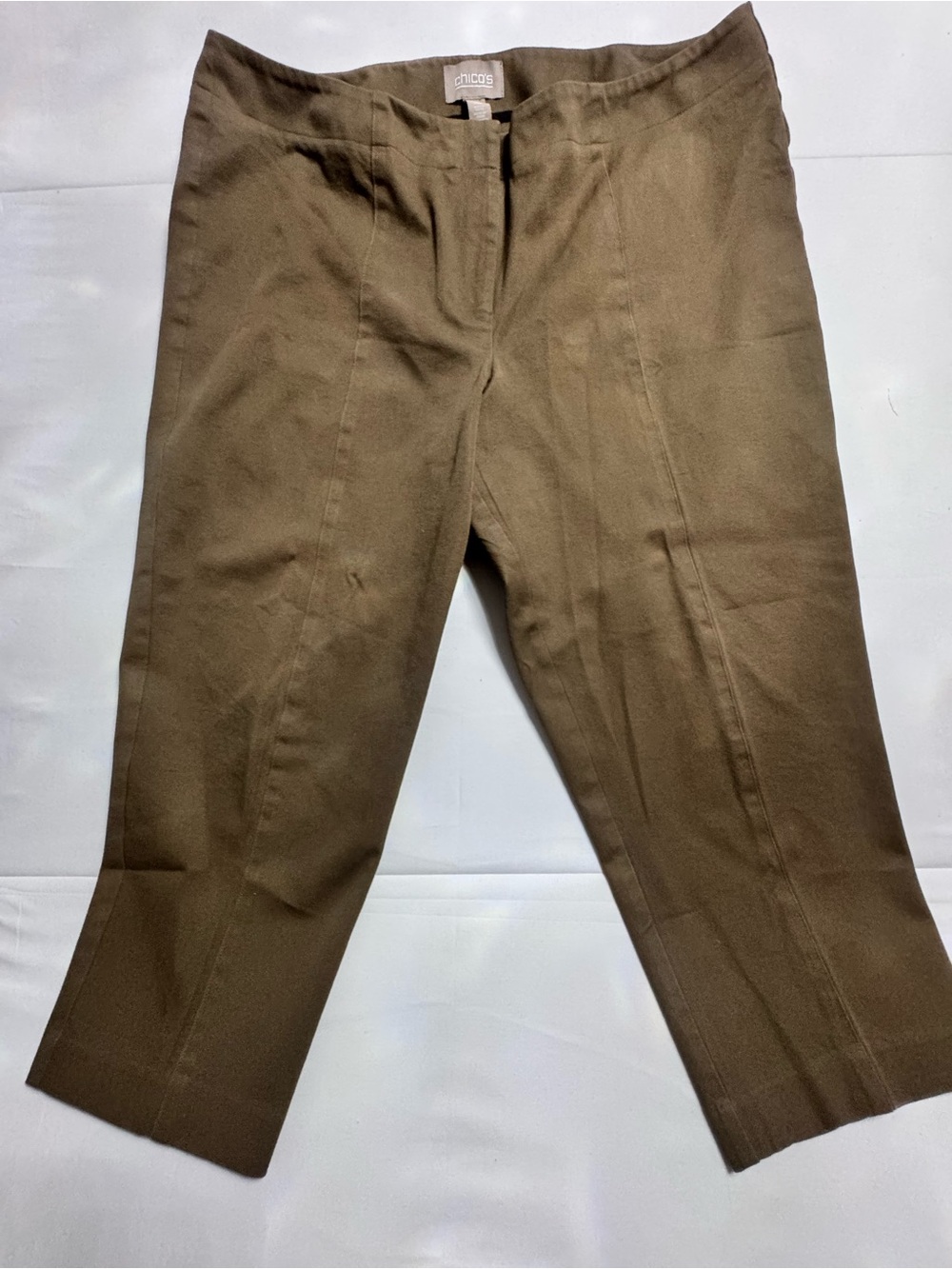 Chico's Men's Olive Brown Crop Chinos
